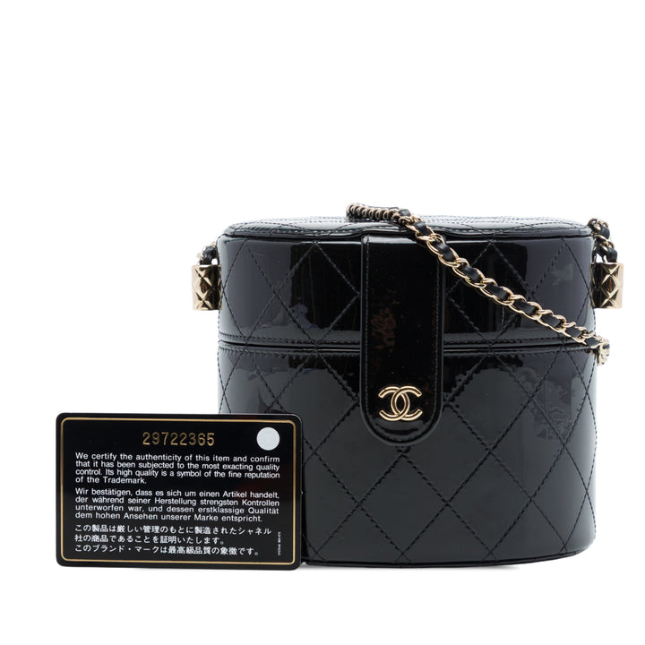 Chanel CC Matelassé Rond Vanity Pochette avec chaîne Noir – vue 7 – GABY PARIS