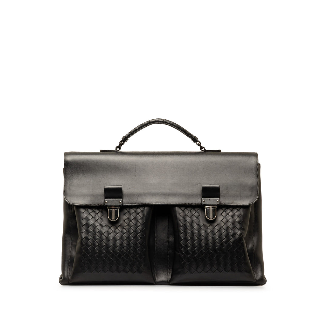 Intrecciato Briefcase Black - Gaby Paris