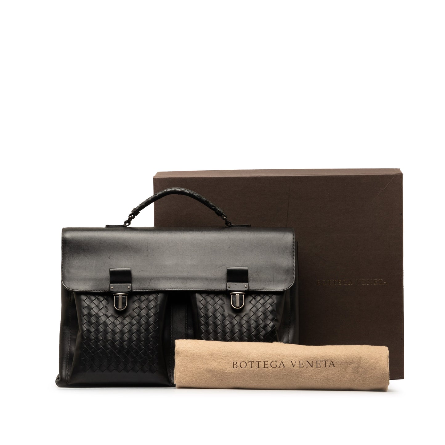 Intrecciato Briefcase Black - Gaby Paris
