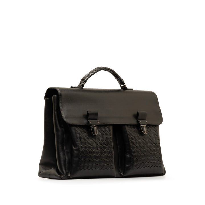 Intrecciato Briefcase Black - Gaby Paris