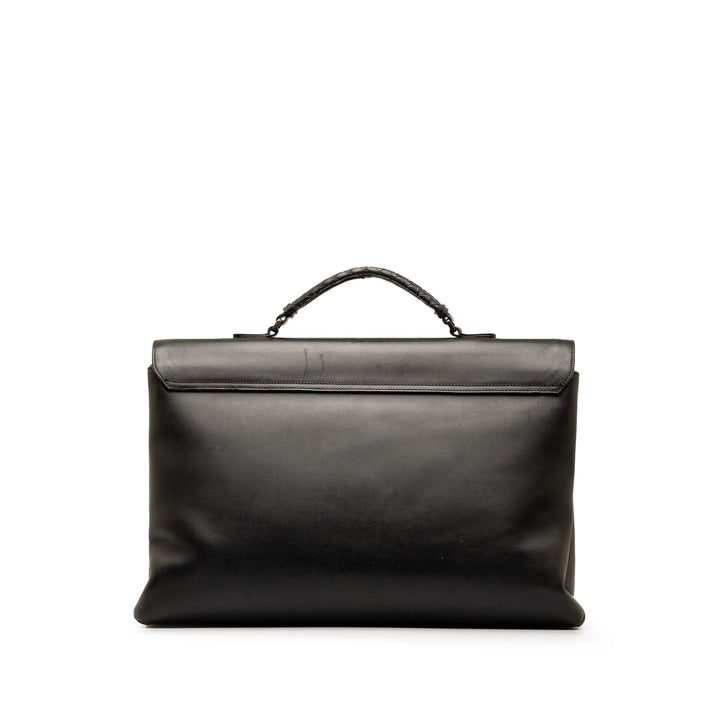 Intrecciato Briefcase Black - Gaby Paris