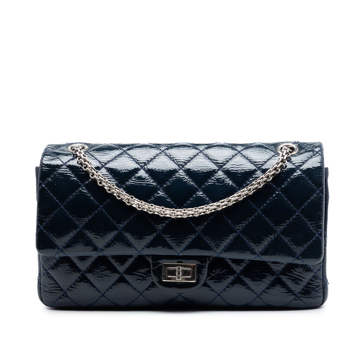 Chanel Matelassé froissé Cuir verni Reissue 2.55 Double rabat 226