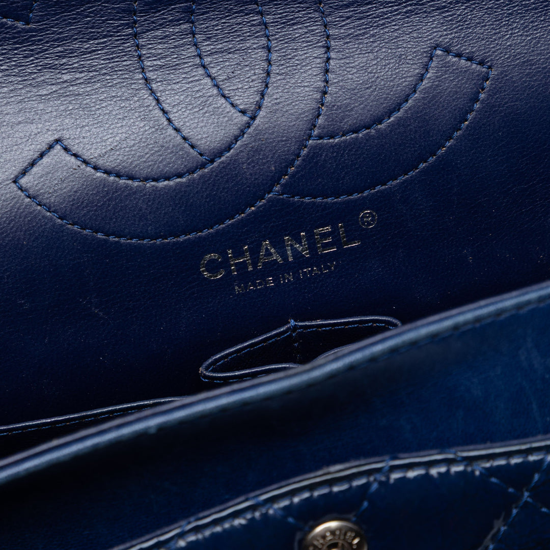 Chanel Matelassé froissé Cuir verni Reissue 2.55 Double rabat 226