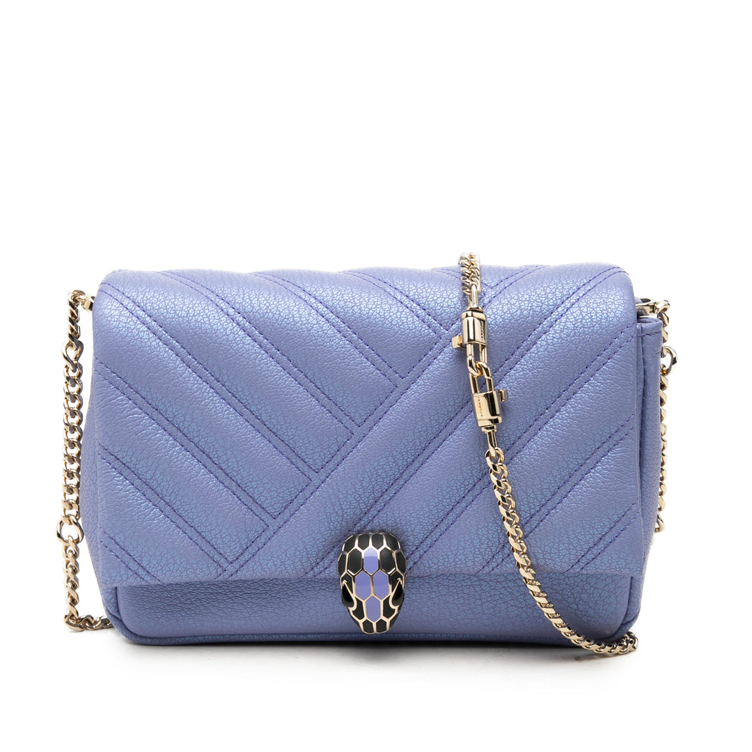 Bvlgari Sac bandoulière Serpenti Cabochon Chaîne Violet – vue principale – GABY PARIS