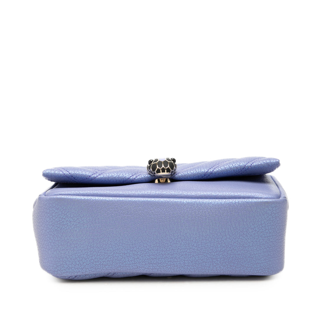 Bvlgari Sac bandoulière Serpenti Cabochon Chaîne Violet – vue 3 – GABY PARIS