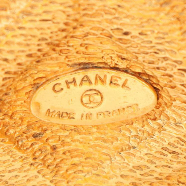 Chanel CC plaqué Matelassé Wide Cuff Bracelet