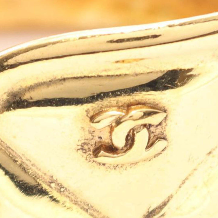 Chanel CC plaqué Matelassé Wide Cuff Bracelet