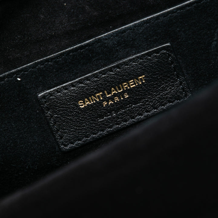 Saint Laurent Medium clouté Daim Monogram Sulpice Sac porté croisé