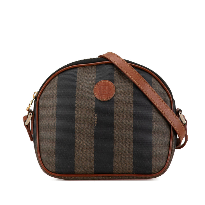 Pequin Coated Canvas Crossbody Brown - Gaby Paris