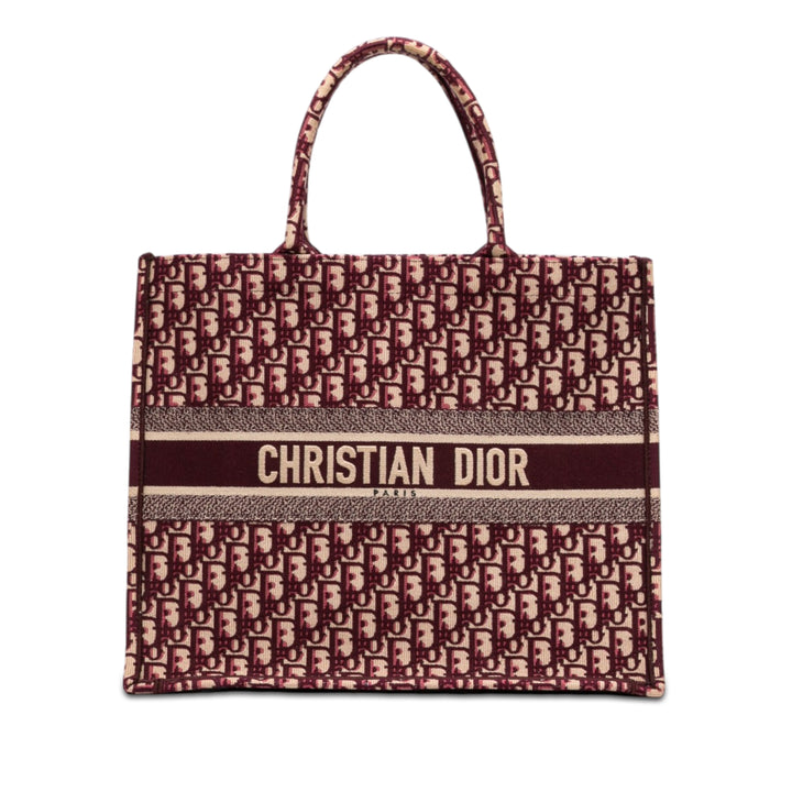 Dior Large Oblique brodé Toile Book Cabas