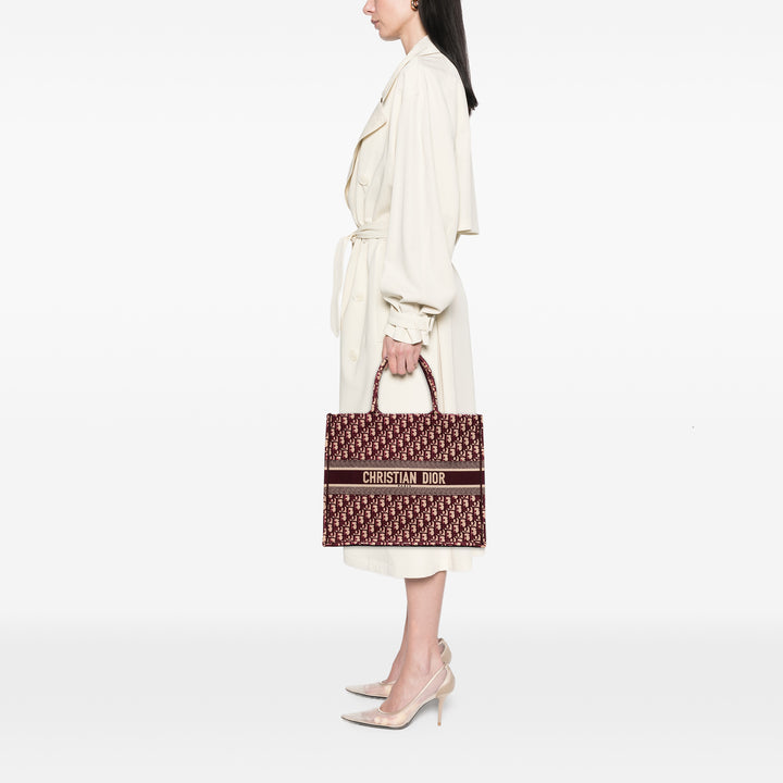 Dior Large Oblique brodé Toile Book Cabas