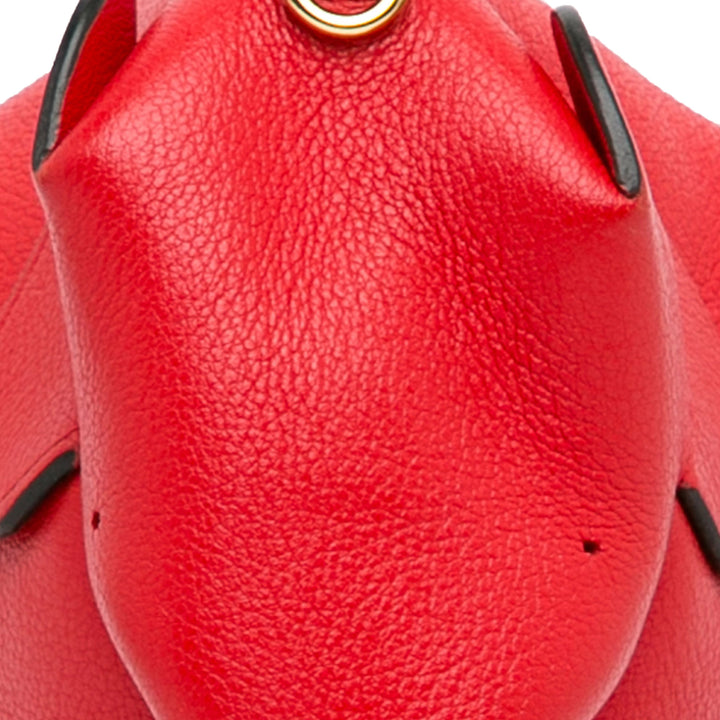 Mini Leather Elephant Crossbody Red - Gaby Paris