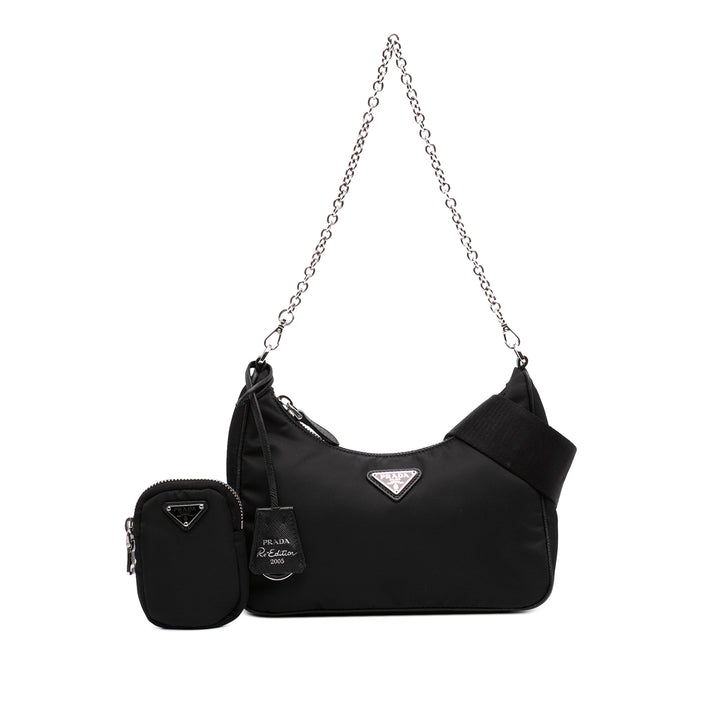 Prada Sac à main à finitions Re Edition 2005 Saffiano Mini Noir – vue 7 – GABY PARIS