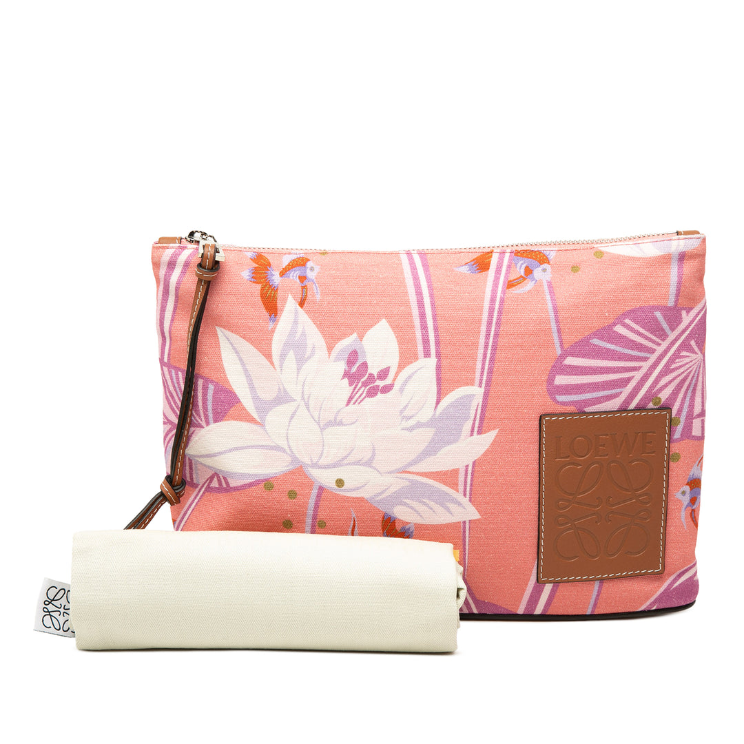 LOEWE Pochette Paulas Ibiza Waterlily Imprimé Rose – vue 7 – GABY PARIS