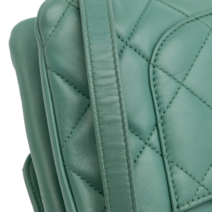 Quilted Lambskin Trendy CC Flap Green - Gaby Paris