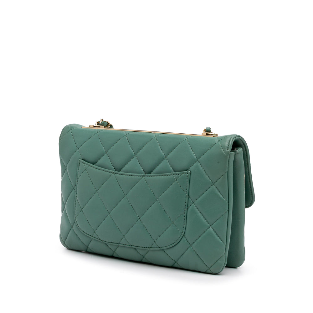 Quilted Lambskin Trendy CC Flap Green - Gaby Paris