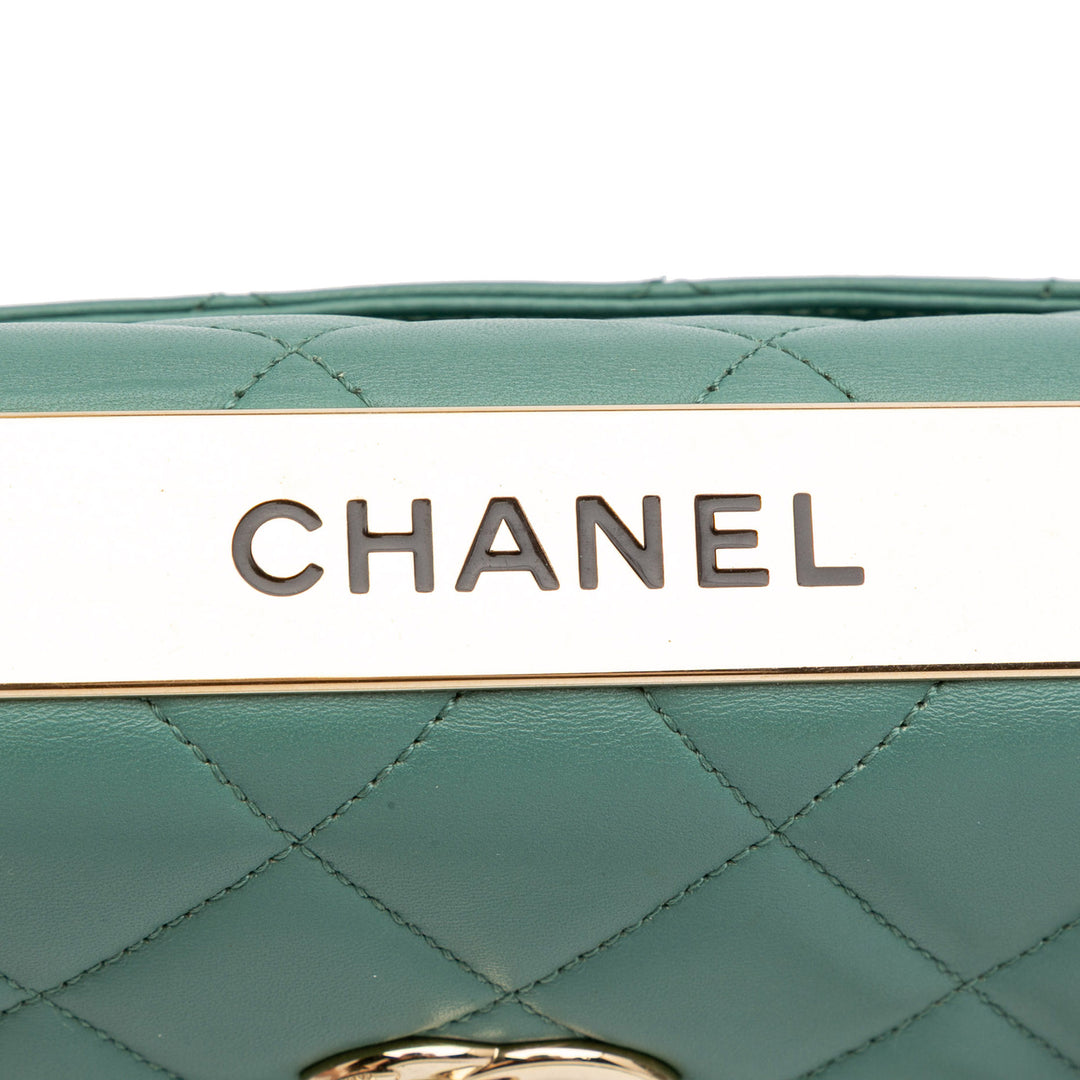 Quilted Lambskin Trendy CC Flap Green - Gaby Paris