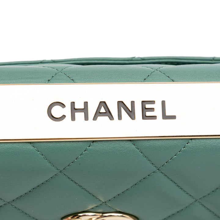 Quilted Lambskin Trendy CC Flap Green - Gaby Paris