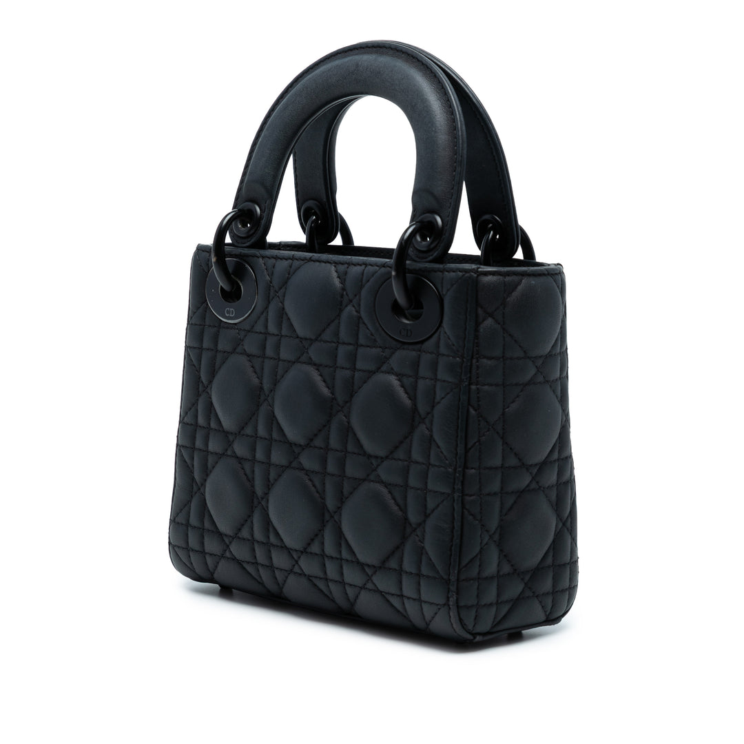 Dior Mini Ultra Matte Cuir de veau Cannage Lady Dior Noir