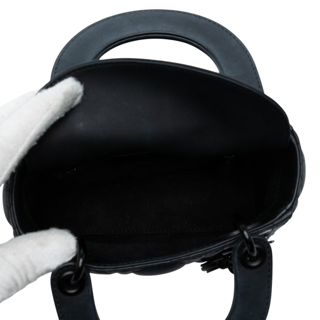 Dior Mini Ultra Matte Cuir de veau Cannage Lady Dior Noir