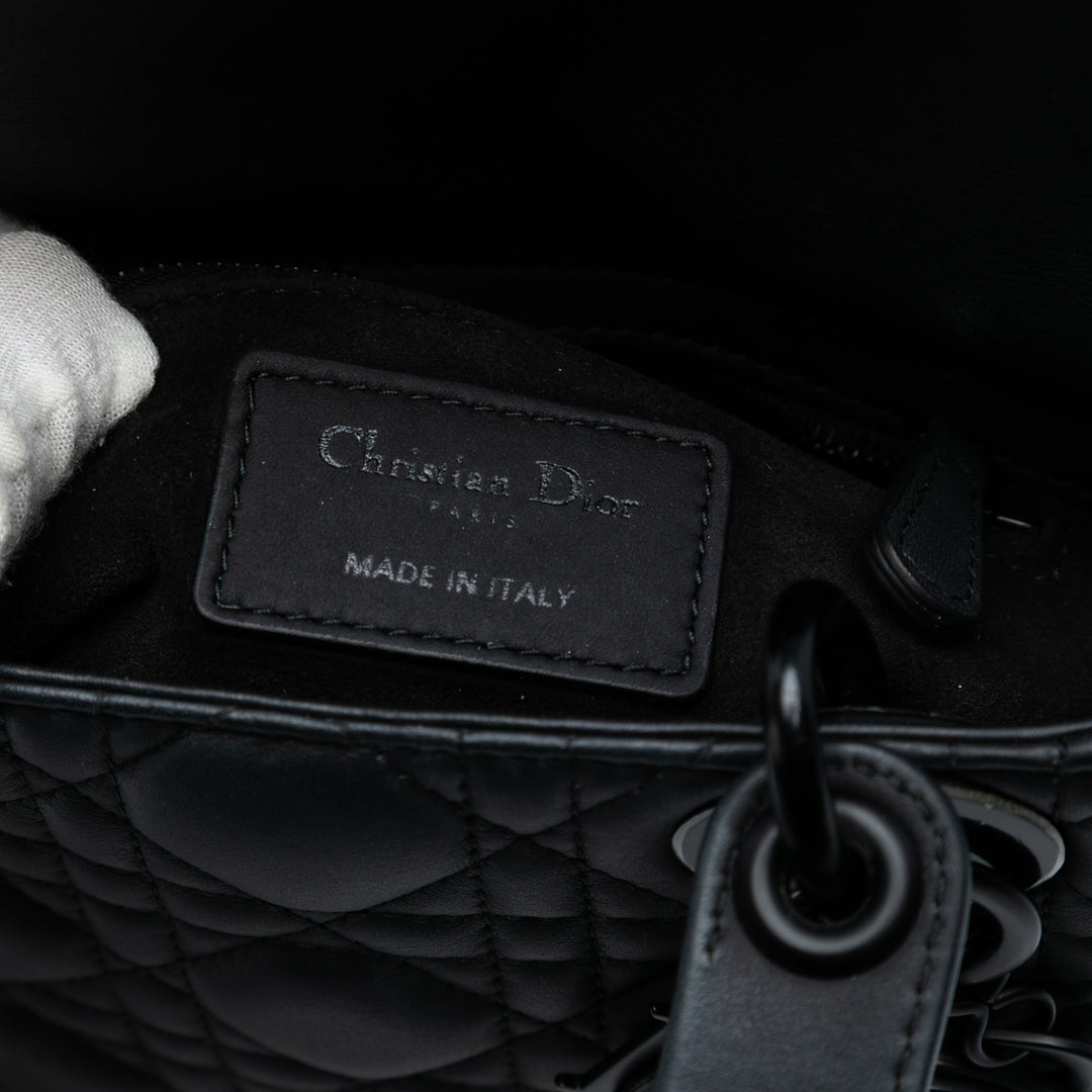 Dior Mini Ultra Matte Cuir de veau Cannage Lady Dior Noir