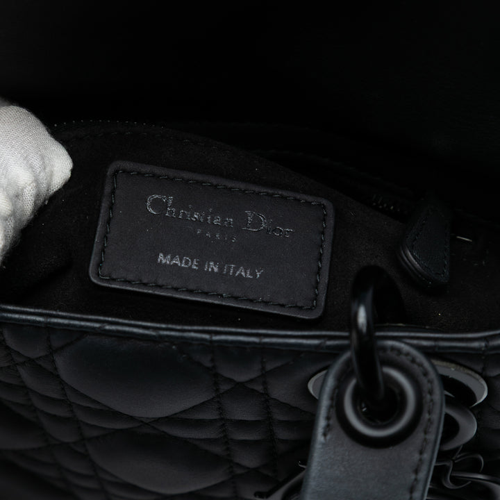 Dior Mini Ultra Matte Cuir de veau Cannage Lady Dior Noir