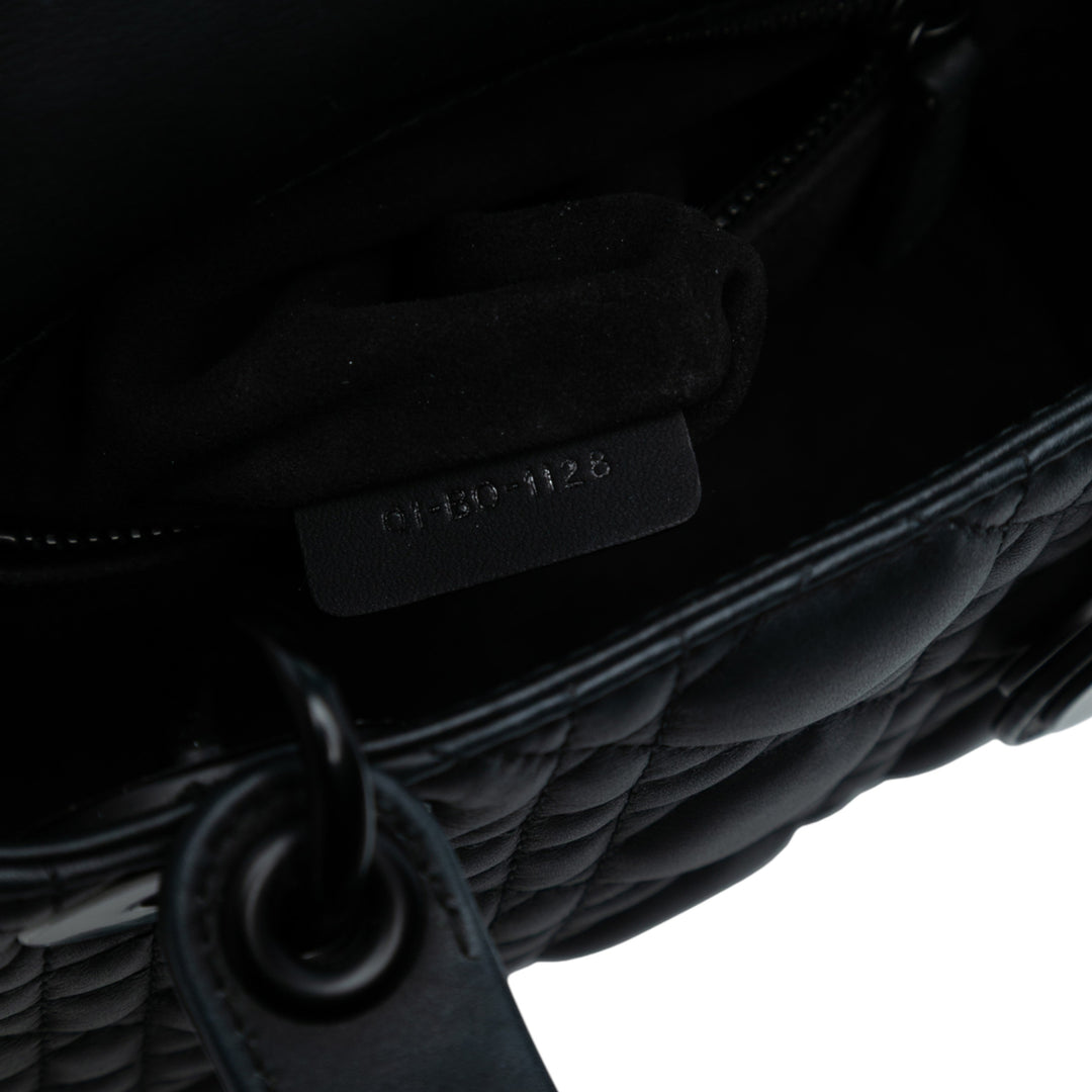 Dior Mini Ultra Matte Cuir de veau Cannage Lady Dior Noir