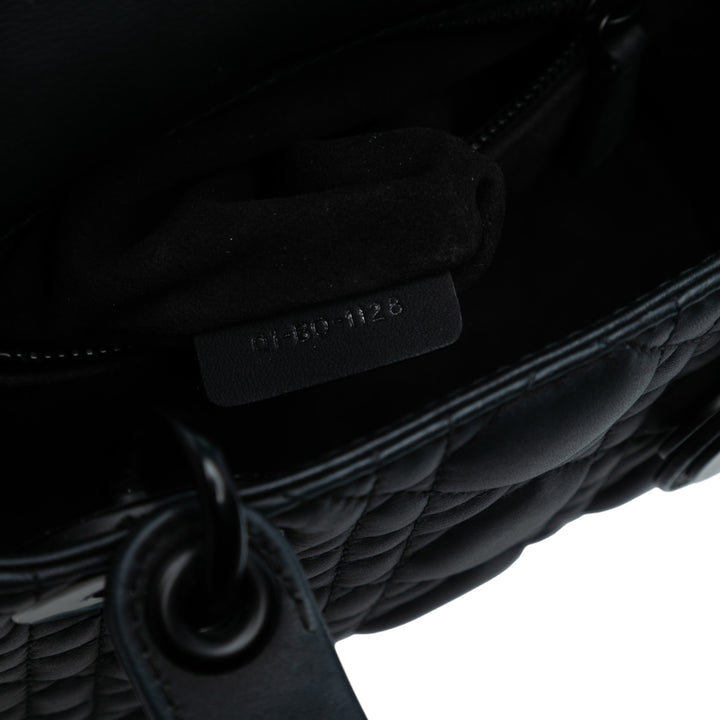 Dior Mini Ultra Matte Cuir de veau Cannage Lady Dior Noir