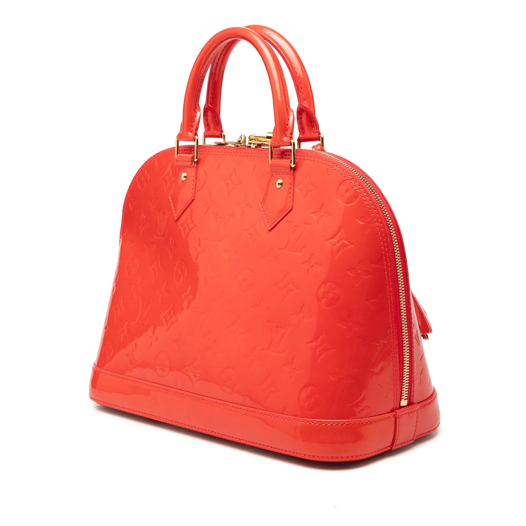 Alma PM Cuir verni Monogram Orange
