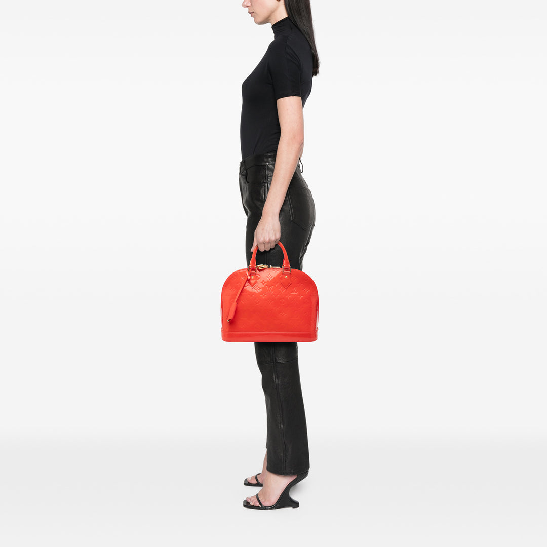 Alma PM Cuir verni Monogram Orange