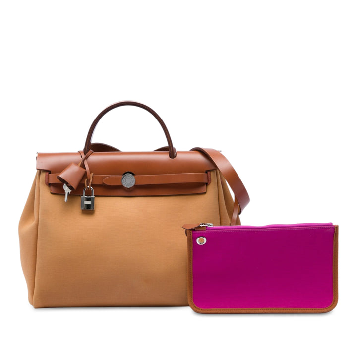 Hermès Verso Herbag Zippé 31 Marron – vue 6 – GABY PARIS