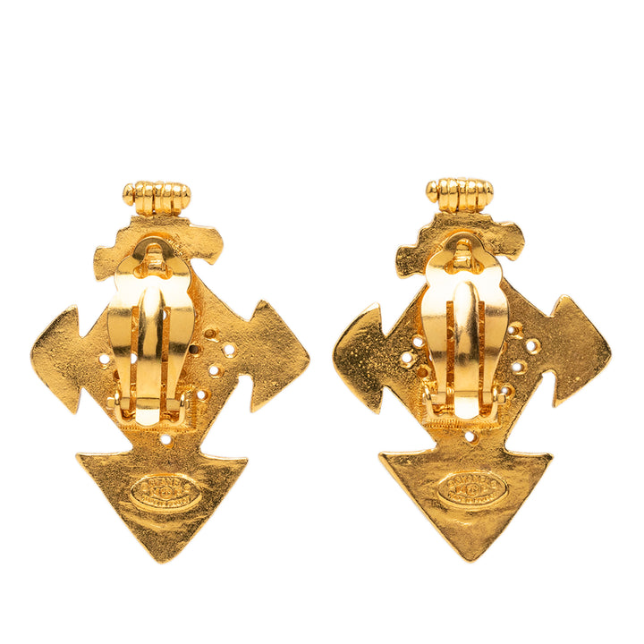 Chanel CC plaqué Cross À clip Boucles d'oreilles Métal