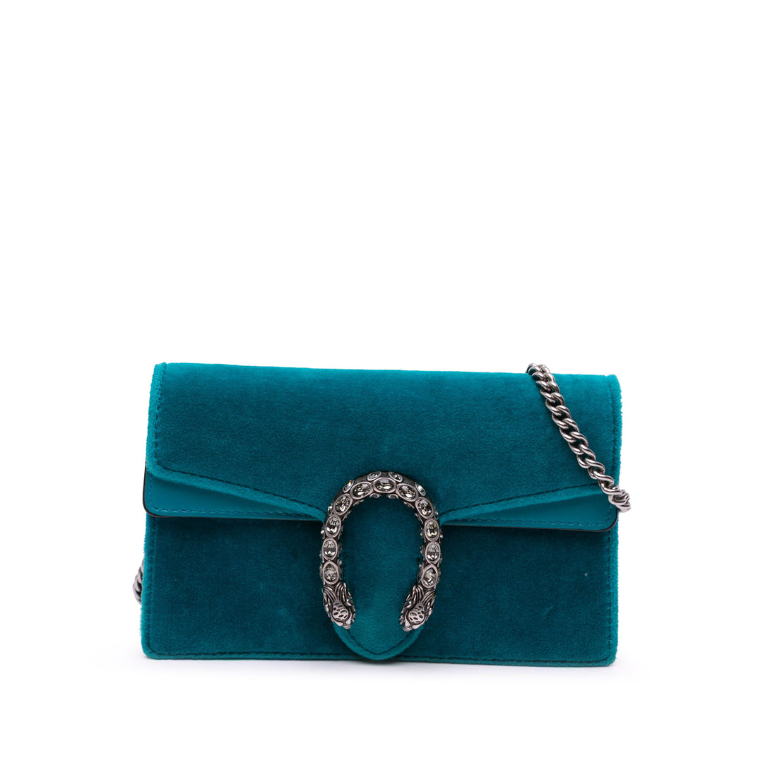 Super Mini Velvet Dionysus Crossbody Blue - Gaby Paris