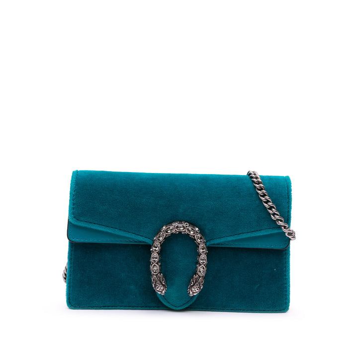 Super Mini Velvet Dionysus Crossbody Blue - Gaby Paris