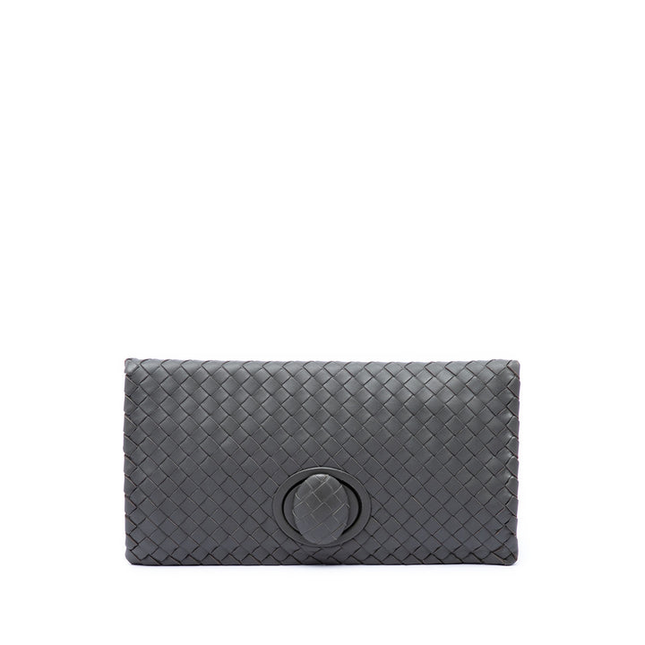 Intrecciato Turn Lock Pochette nappa Gris