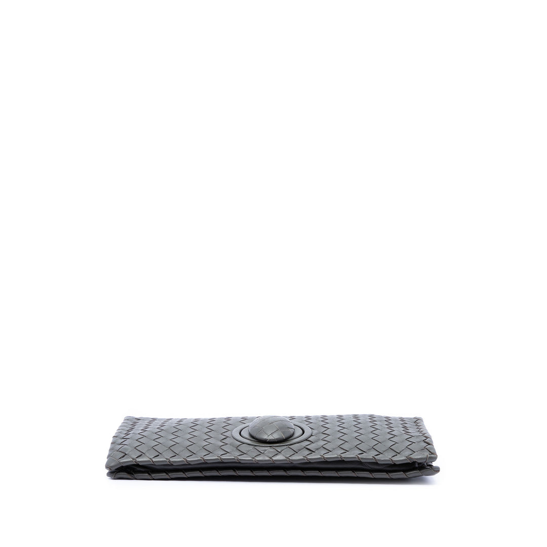 Intrecciato Turn Lock Pochette nappa Gris