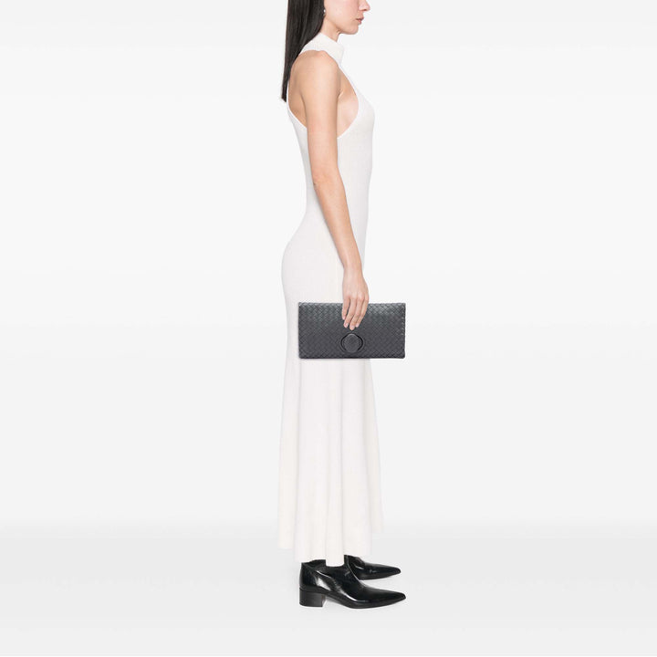 Intrecciato Turn Lock Pochette nappa Gris