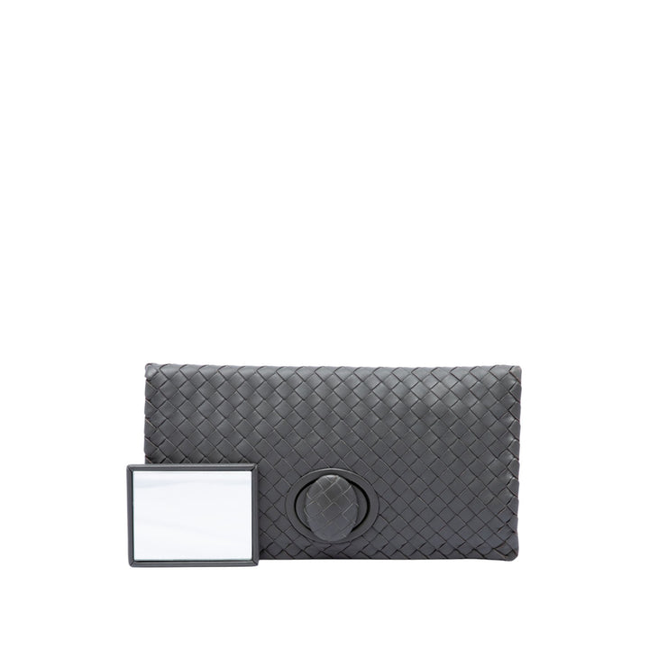 Intrecciato Turn Lock Pochette nappa Gris