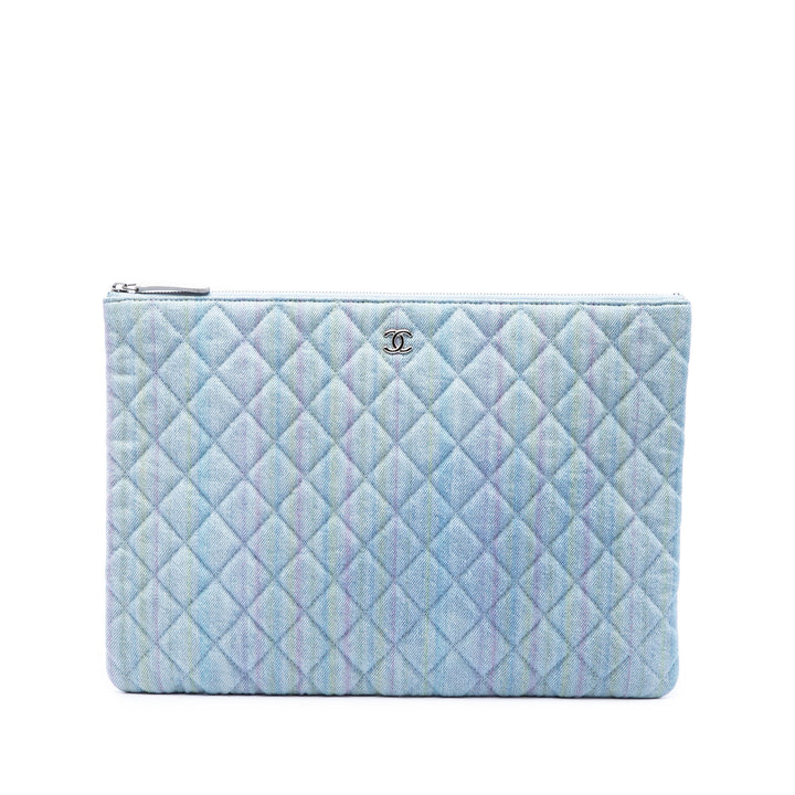 Matelassé O Étui Pochette Grand Jean Bleu