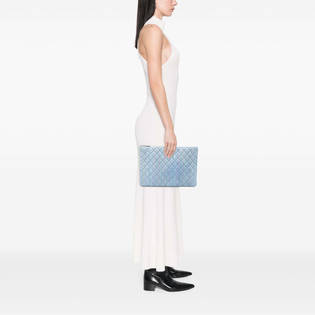 Matelassé O Étui Pochette Grand Jean Bleu