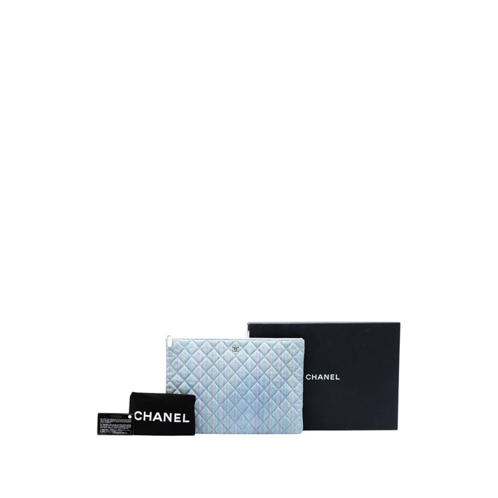 Matelassé O Étui Pochette Grand Jean Bleu