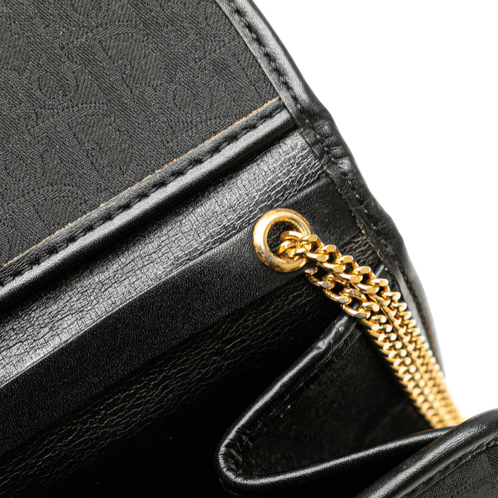 Diorissimo Trotter Canvas Chain Shoulder Bag Black - Gaby Paris