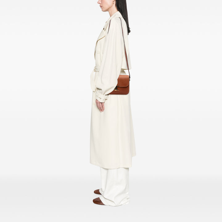 Classique Natural Calfskin Triomphe Crossbody Brown - Gaby Paris
