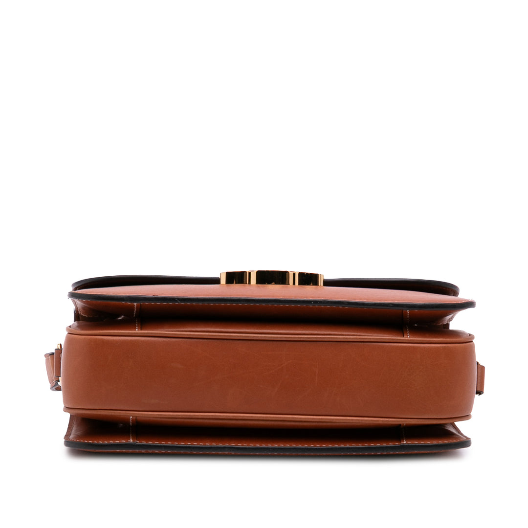 Classique Natural Calfskin Triomphe Crossbody Brown - Gaby Paris
