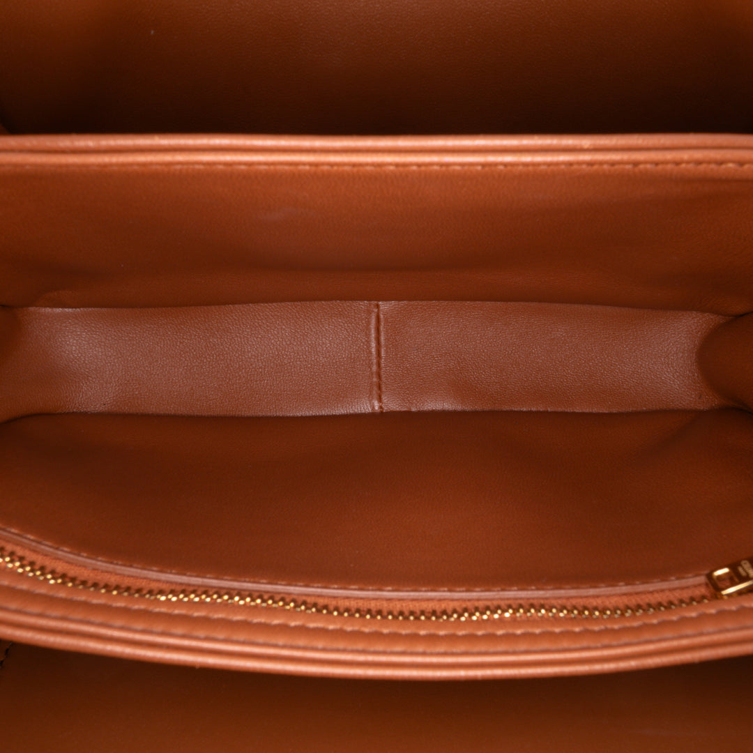 Classique Natural Calfskin Triomphe Crossbody Brown - Gaby Paris