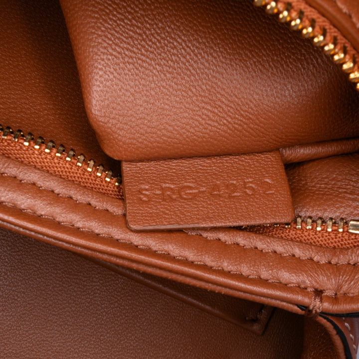 Classique Natural Calfskin Triomphe Crossbody Brown - Gaby Paris