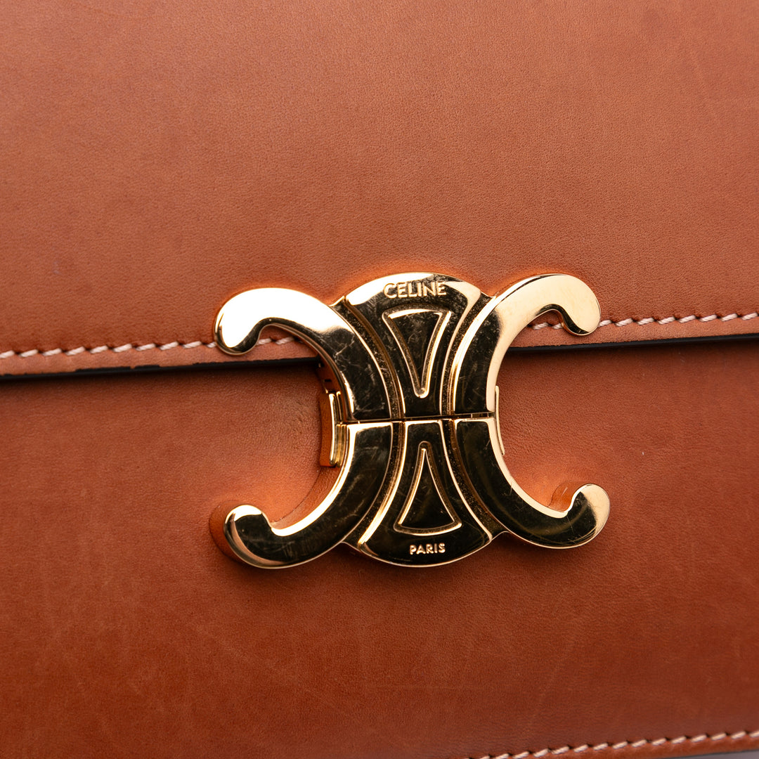 Classique Natural Calfskin Triomphe Crossbody Brown - Gaby Paris