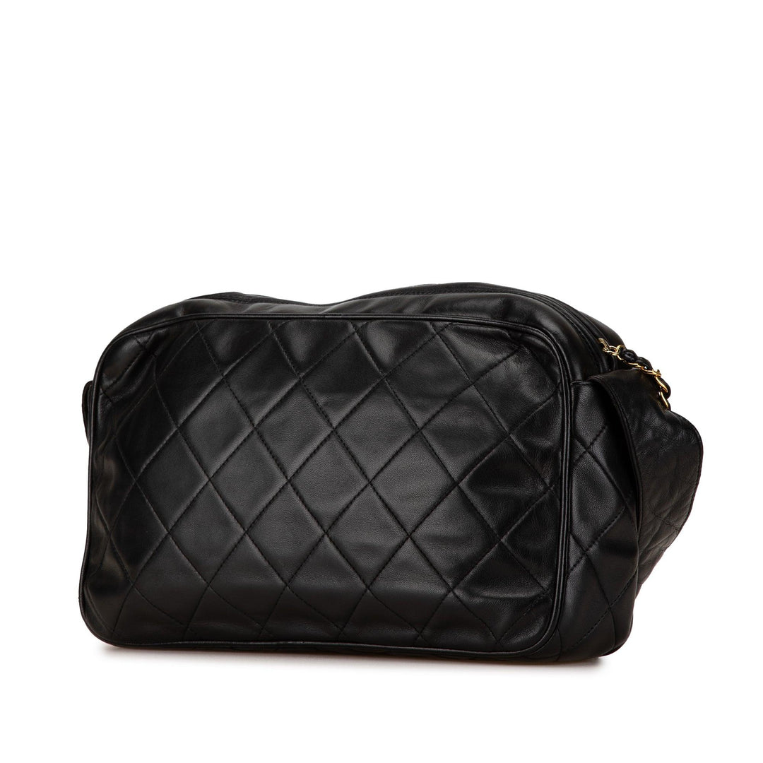 CC Quilted Lambskin Tassel Crossbody Black - Gaby Paris