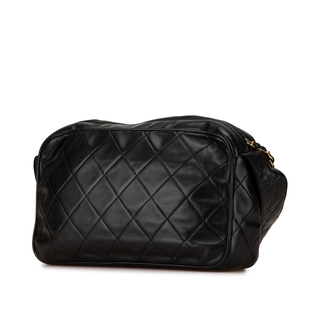 Chanel CC Quilted Lambskin Tassel Crossbody Black - GABY PARIS