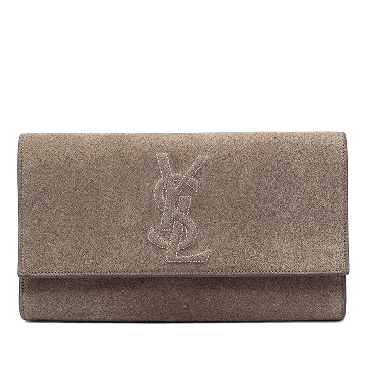 Saint Laurent Large Surpiqué Daim Monogram Belle De Jour Pochette